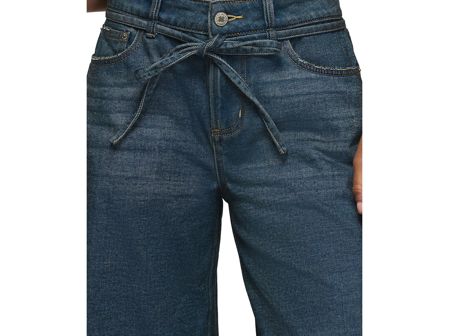 Женские джинсы Lucky Brand Liquid Denim Luxe High-Waisted Wide-Leg Medium Rinse, цвет: Тёплый варёный — фото 4
