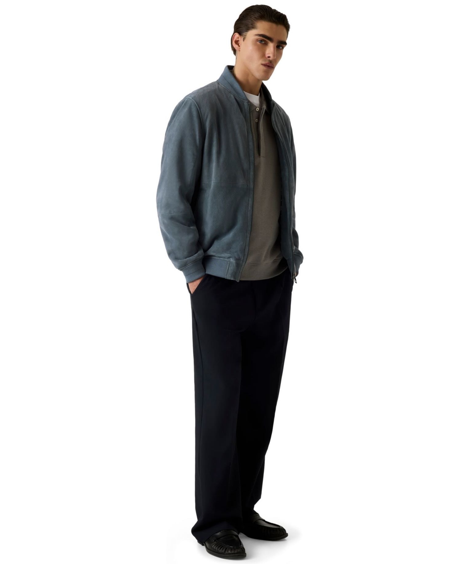 Men's Goat Suede Bomber Jacket