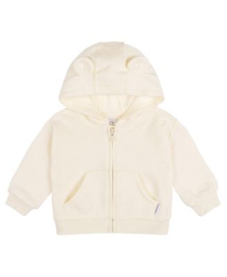 Baby 0M-24M Neutral Zip Front Sweatshirt, Artic Wolf