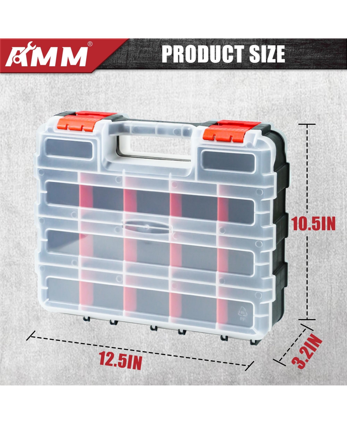 Xdovet Tool Box Double Side Organizer Removable Dividers Small Parts Hardware Storage