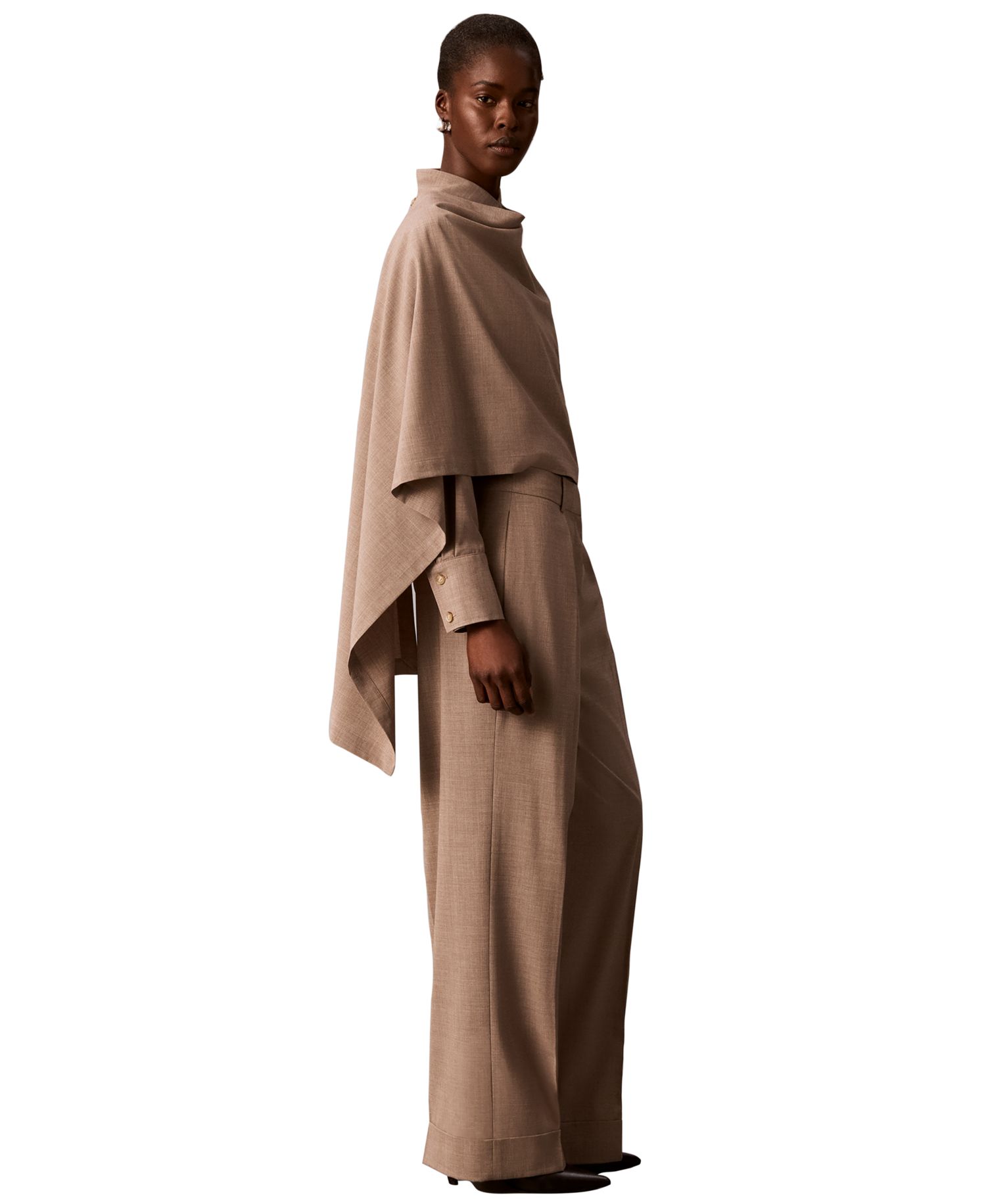 Women's High-Rise Wide-Leg Pleated Pants