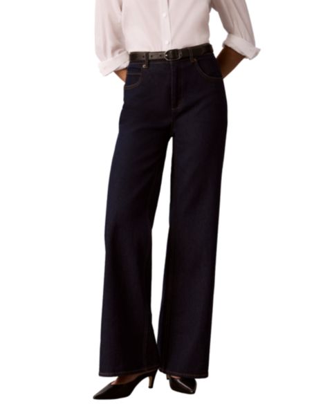 Женские джинсы Calvin Klein High-Rise Wide-Leg Flare, цвет: Варёный