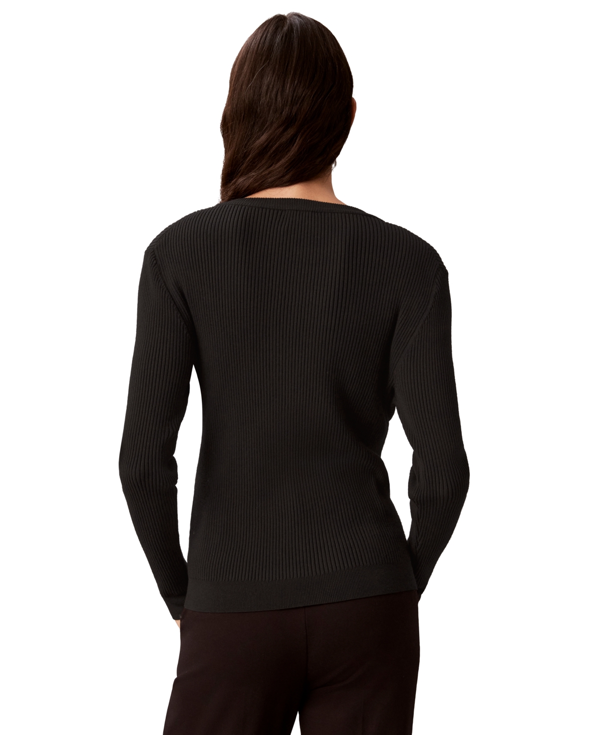 Calvin Klein Women's Button-Front Ribbed Cardigan