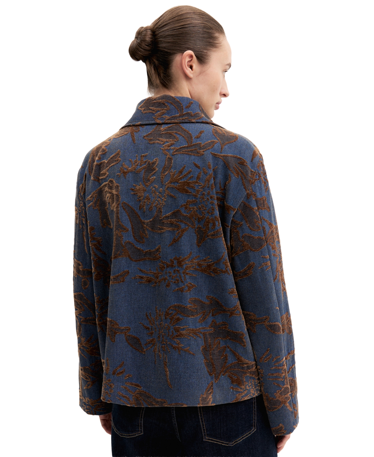 Emme Marella Women's Floral-Pattern Lined Denim Jacket