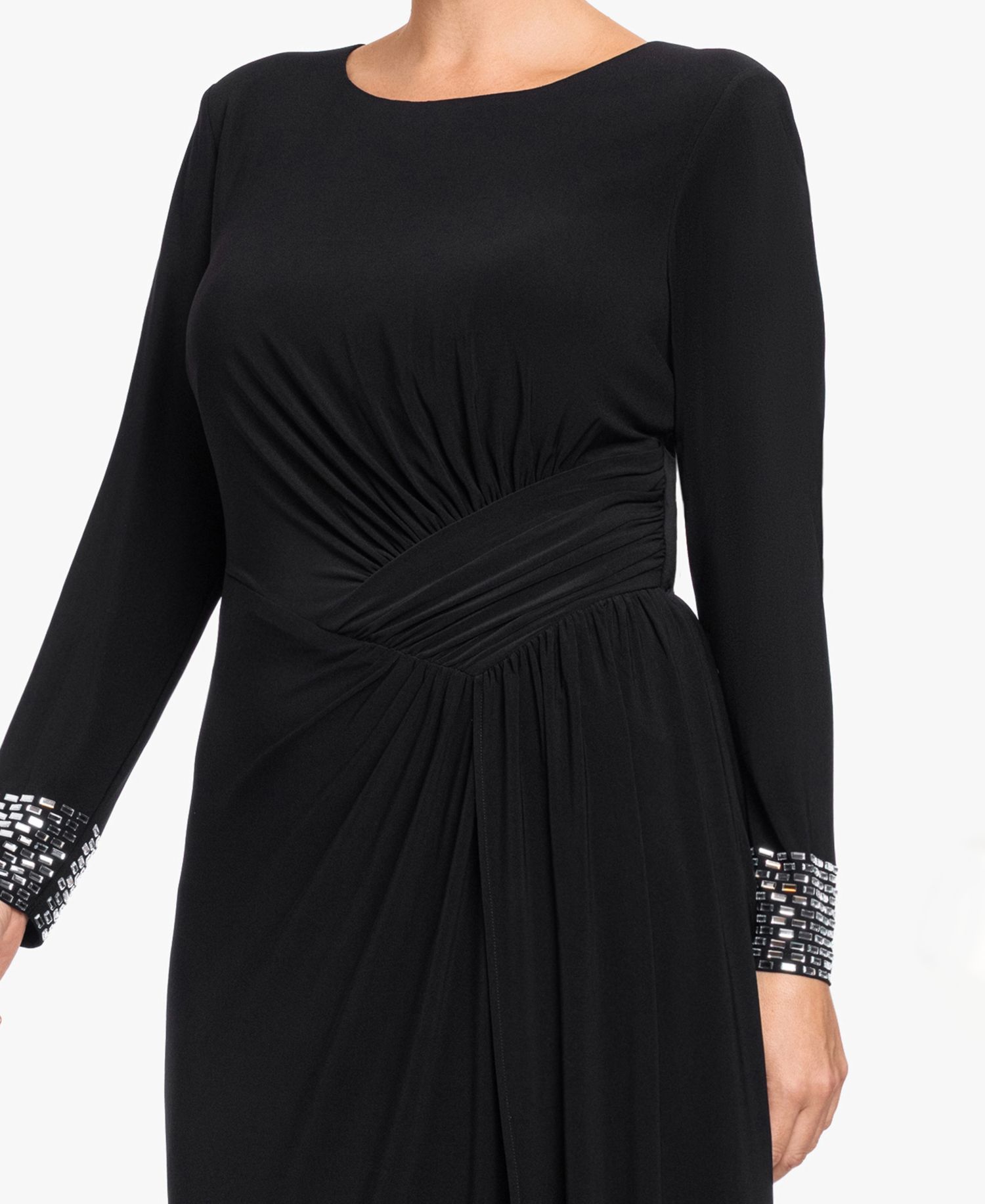 Plus Size Wedding Guest Bedazzled-Wrist-Cuff Gown