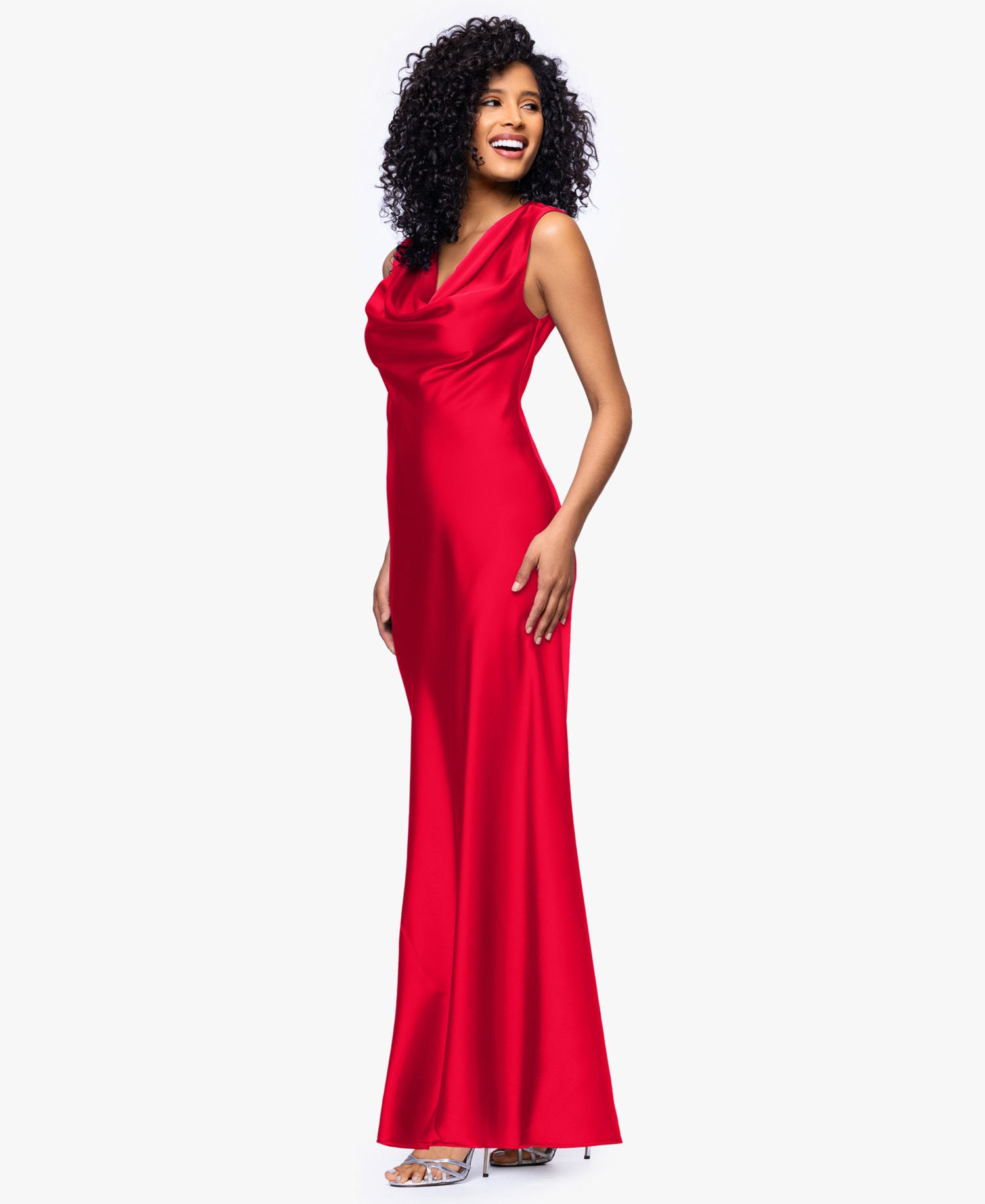 Petite Cowl Neck Gown