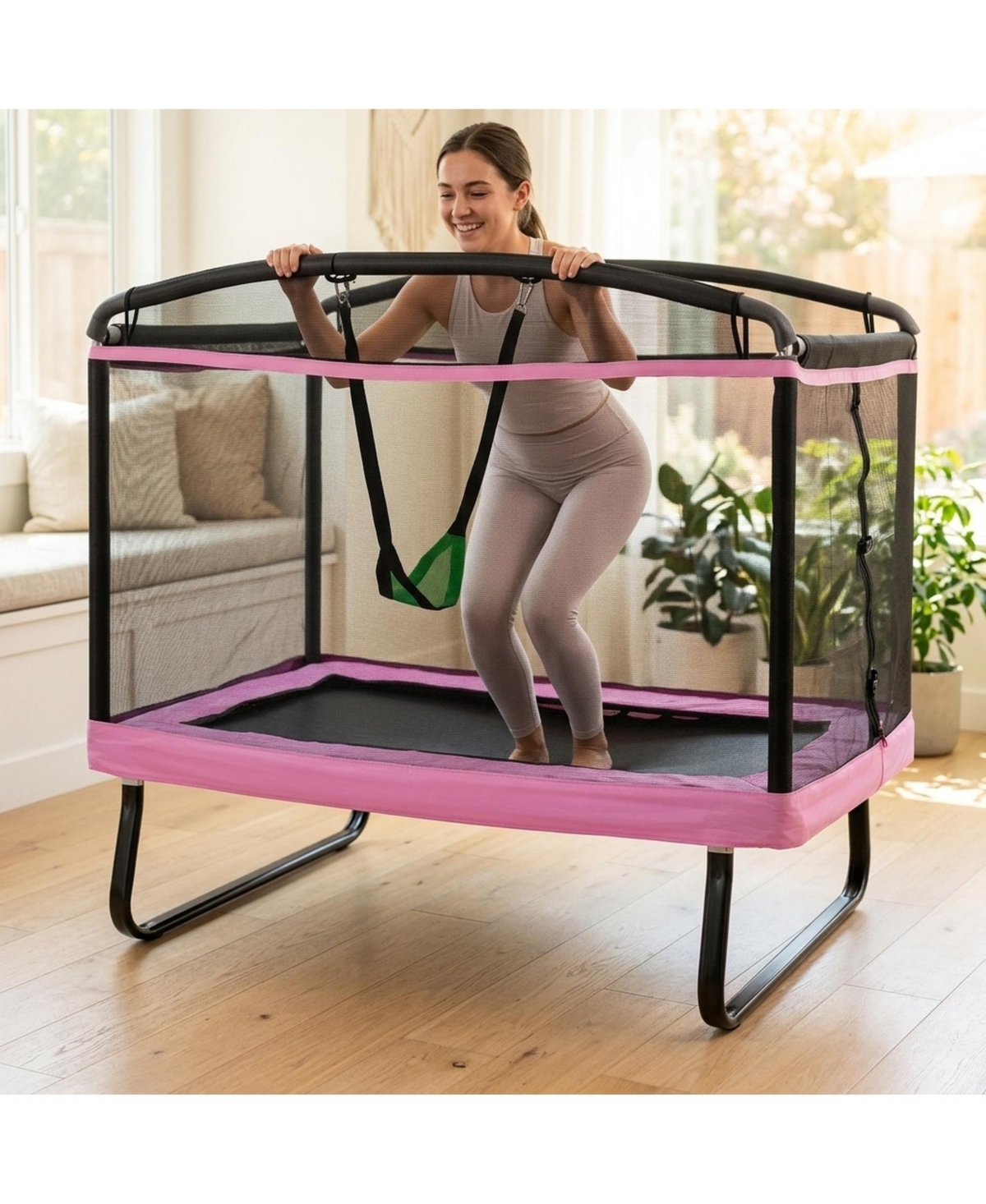 Sugift 6 Feet Kids Trampoline with Safety Enclosure Net and Removable Swing, Ages 3+