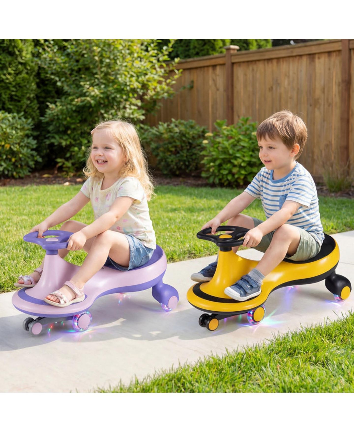 Детская игрушка HONGGE Wiggle Ride-On Car with Flashing Wheels & Anti-Tip Design, Ages 2+, цвет: Фиолетовый — фото 9
