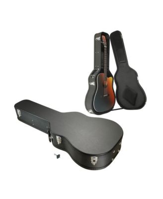 Acoustic Guitar Case Hard Dreadnought 41 Inch Wooden Hardshell Carrying Case with Lock Accessory Compartment for Airline Travel