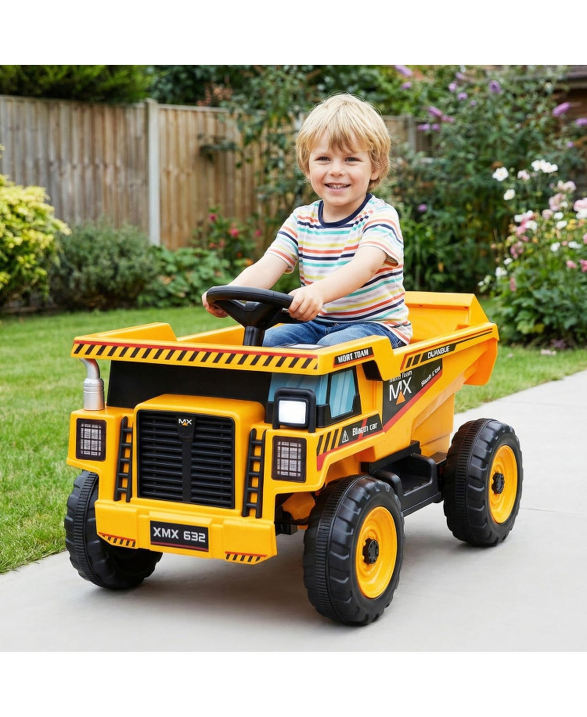 Hongge 24V Construction Truck with Remote Control Ride-On, Ages 3-8
