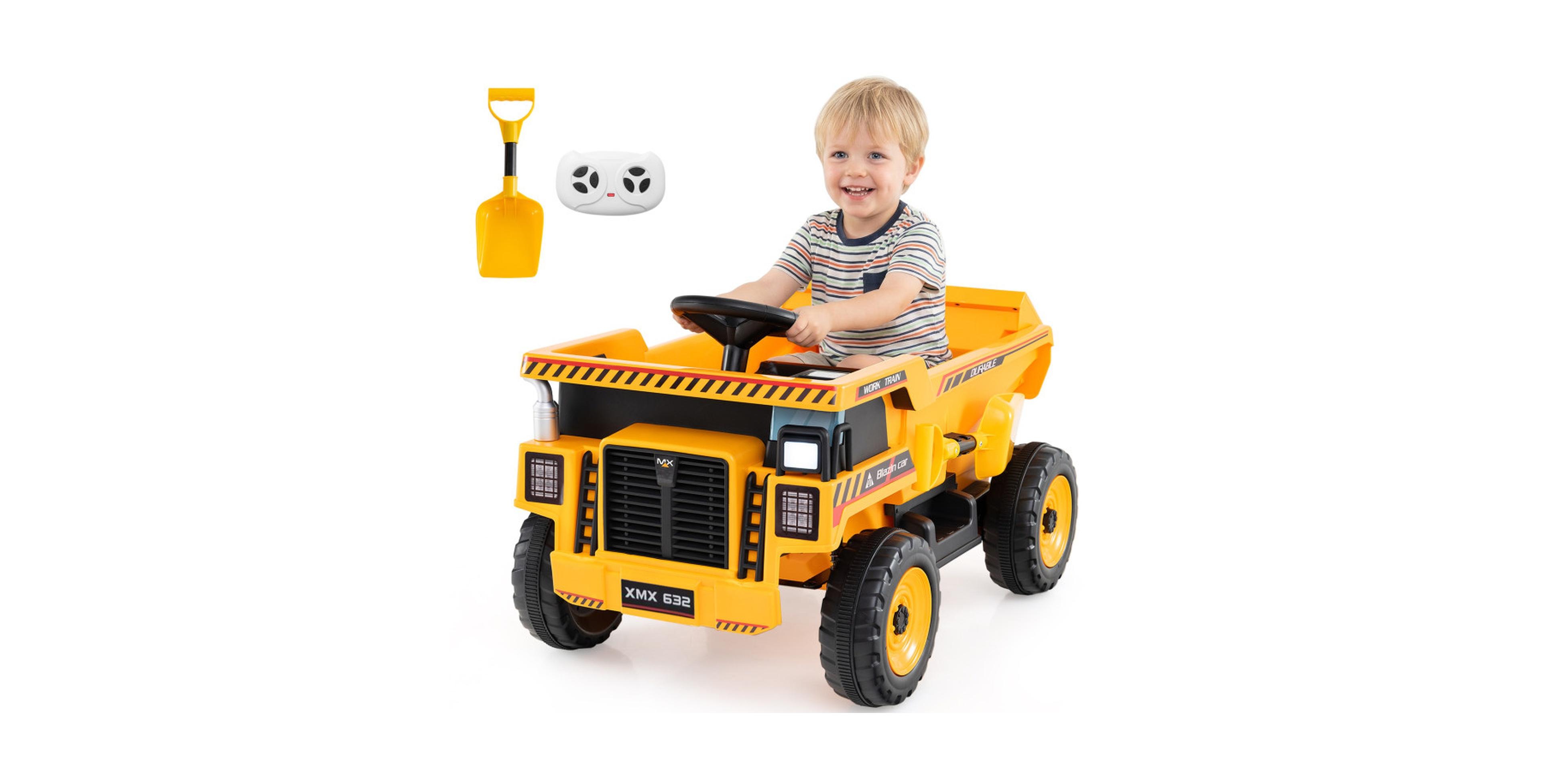 Hongge 24V Construction Truck with Remote Control Ride-On, Ages 3-8
