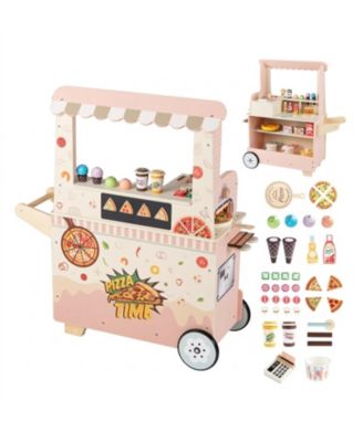 Pizza Food Truck Double-Sided Wooden 40-Piece Playset, Ages 3-6