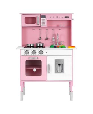 Nordic Wooden Interactive Play Kitchen Playset, Ages 3+