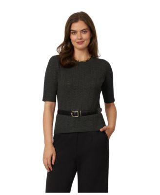 Women's Pointelle Crew-Neck Sweater
