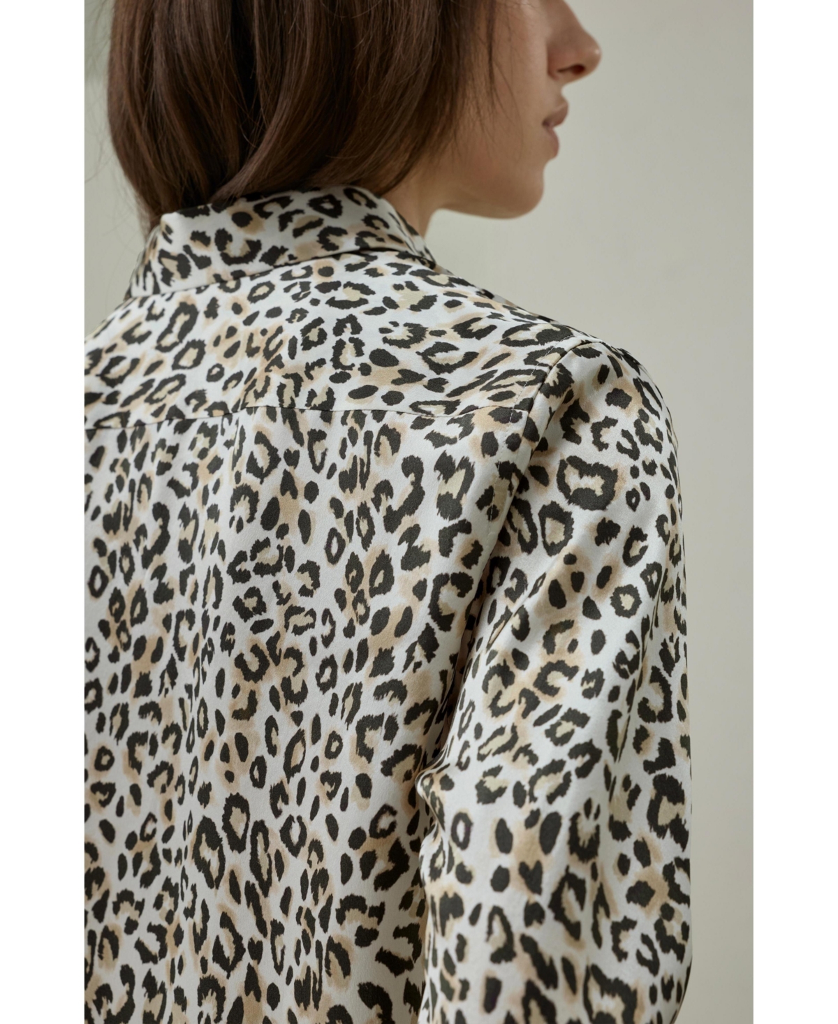 Lilysilk Women's Long-Sleeve Leopard-Print Silk Blouse