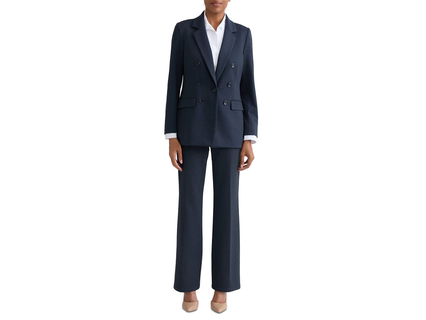 Женский пиджак Jones New York Petite 1-Button Notch Double-Breasted Blazer, цвет: Тёмно-синий — фото 2