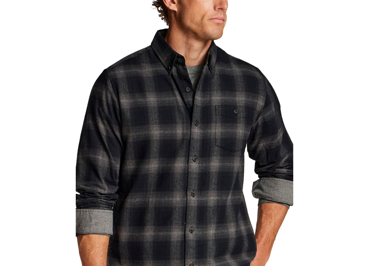 Men's Button-Front Flannel Shirt