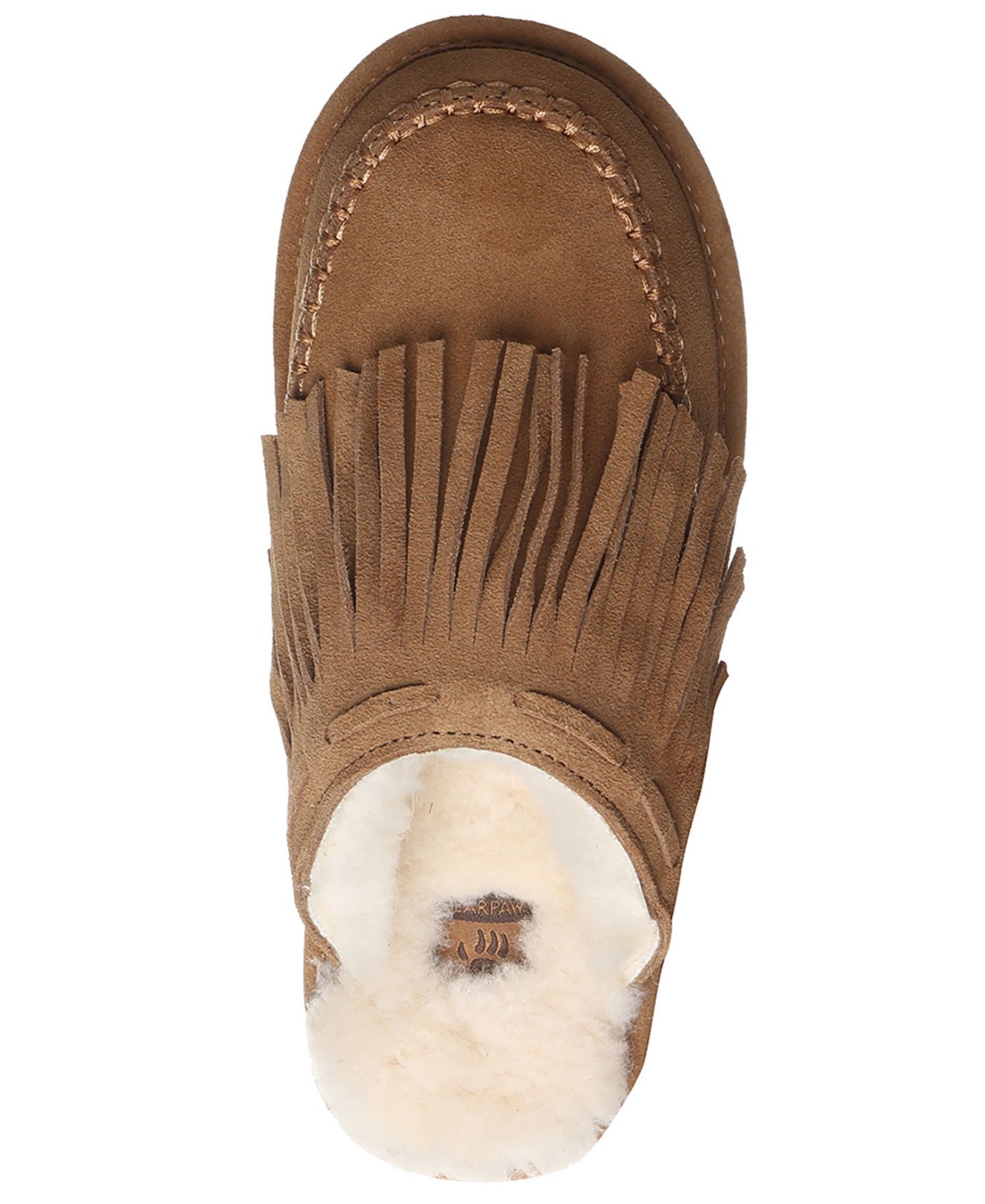 Женские тапочки BEARPAW Briony Fringe Detail Scuff Slippers, цвет: Hickory — фото 4
