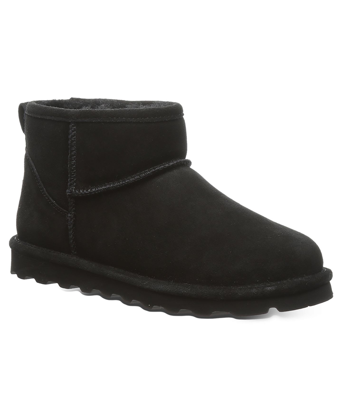 Женские ботинки BEARPAW Shorty Round Toe Suede Booties, цвет: Чёрный — фото 1