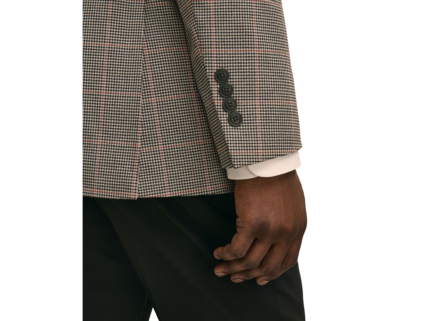 Мужской пиджак Brooks Brothers Classic-Fit Stretch Two-Button Blazer, цвет: Бежевый / В клетку — фото 4