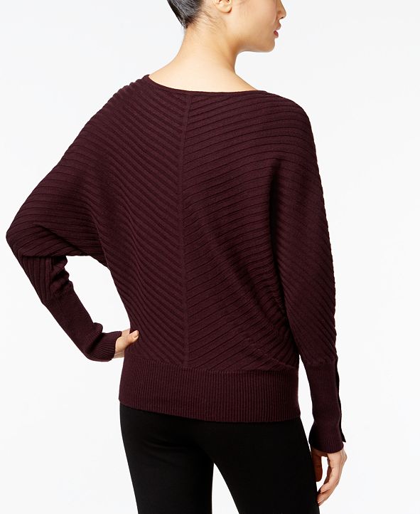 Alfani Dolman-Sleeve Ribbed Sweater, Created for Macy's & Reviews ...