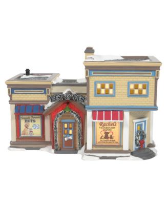Snow Village Light Up Pet Vet Clinic Figurine