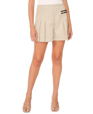 Women's High-Rise Pleated Wide-Leg Shorts