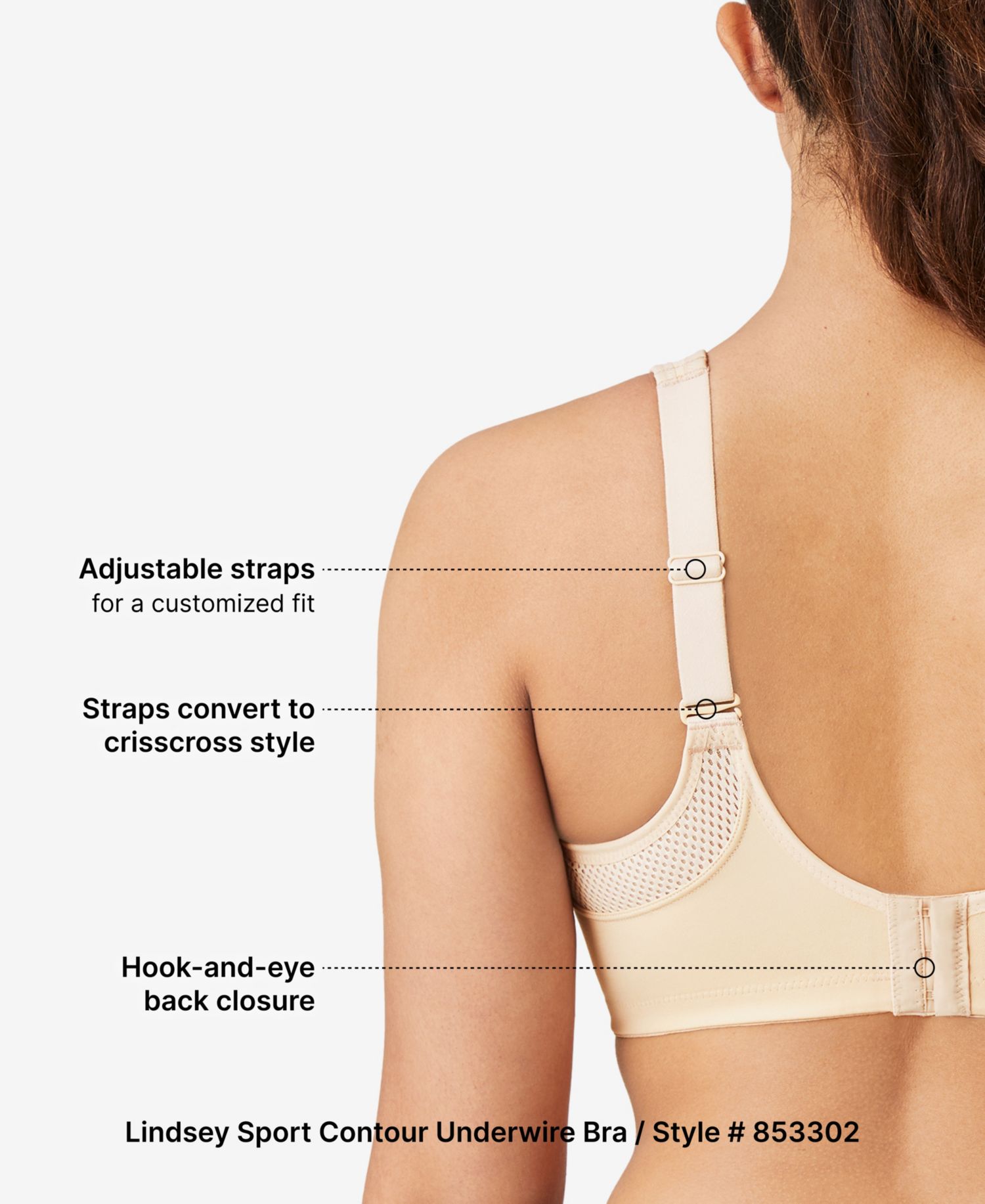 Women's Contrast Trim Contour Sport Bra 853302