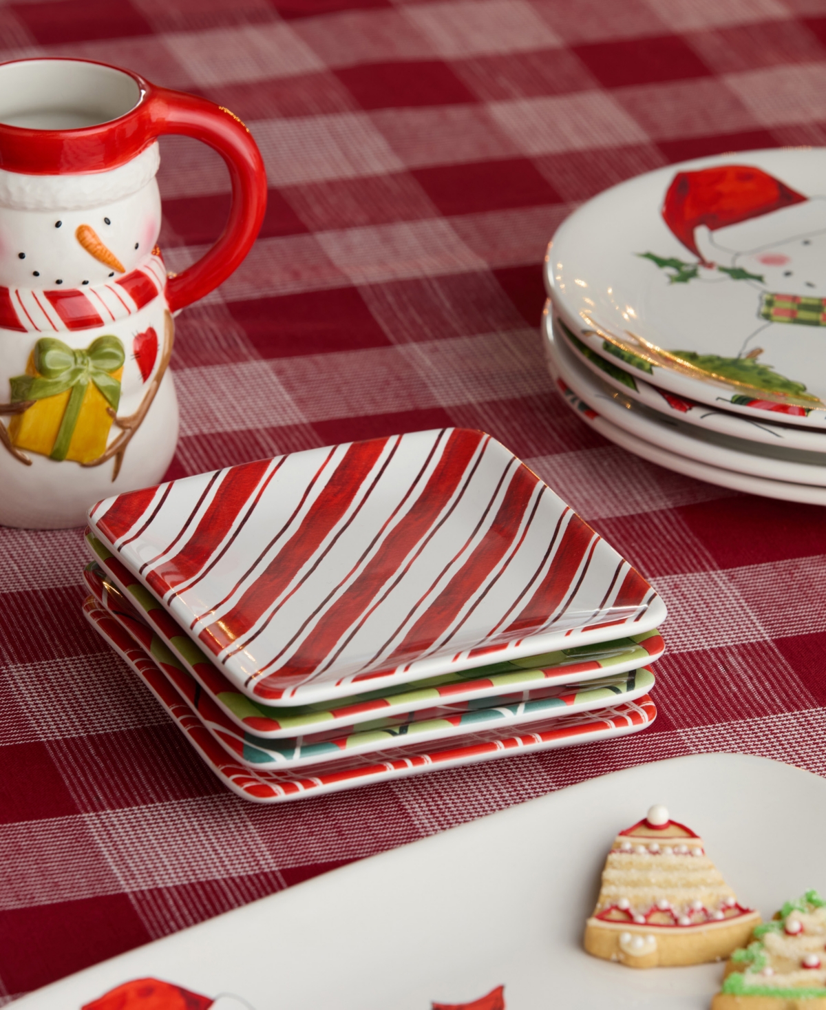Certified International Snowman Delight Canape Plates, Set of 4