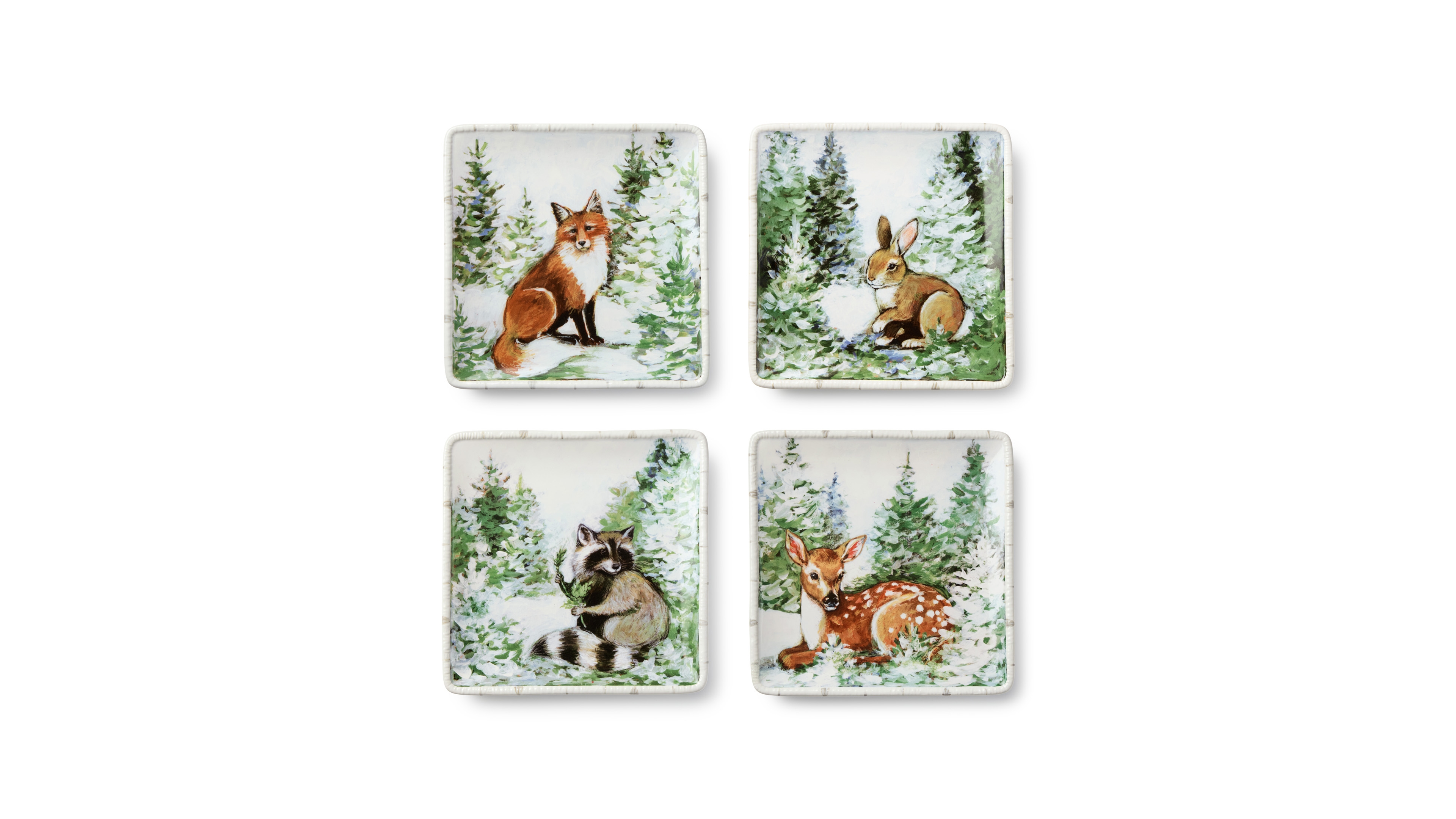 Certified International Winter Cabin Dessert Plates, Set of 4