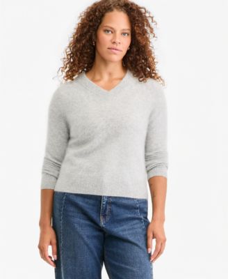 Women's Brushed 100% Cashmere V-Neck Sweater