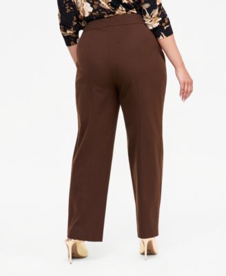 Brown Plus Size Dress Pants & Trousers