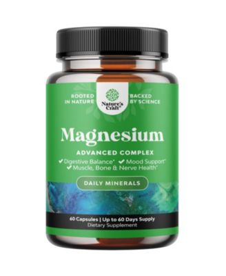 Magnesium Complex Supplement with Magnesium Oxide and Magnesium Citrate, 60 Capsules