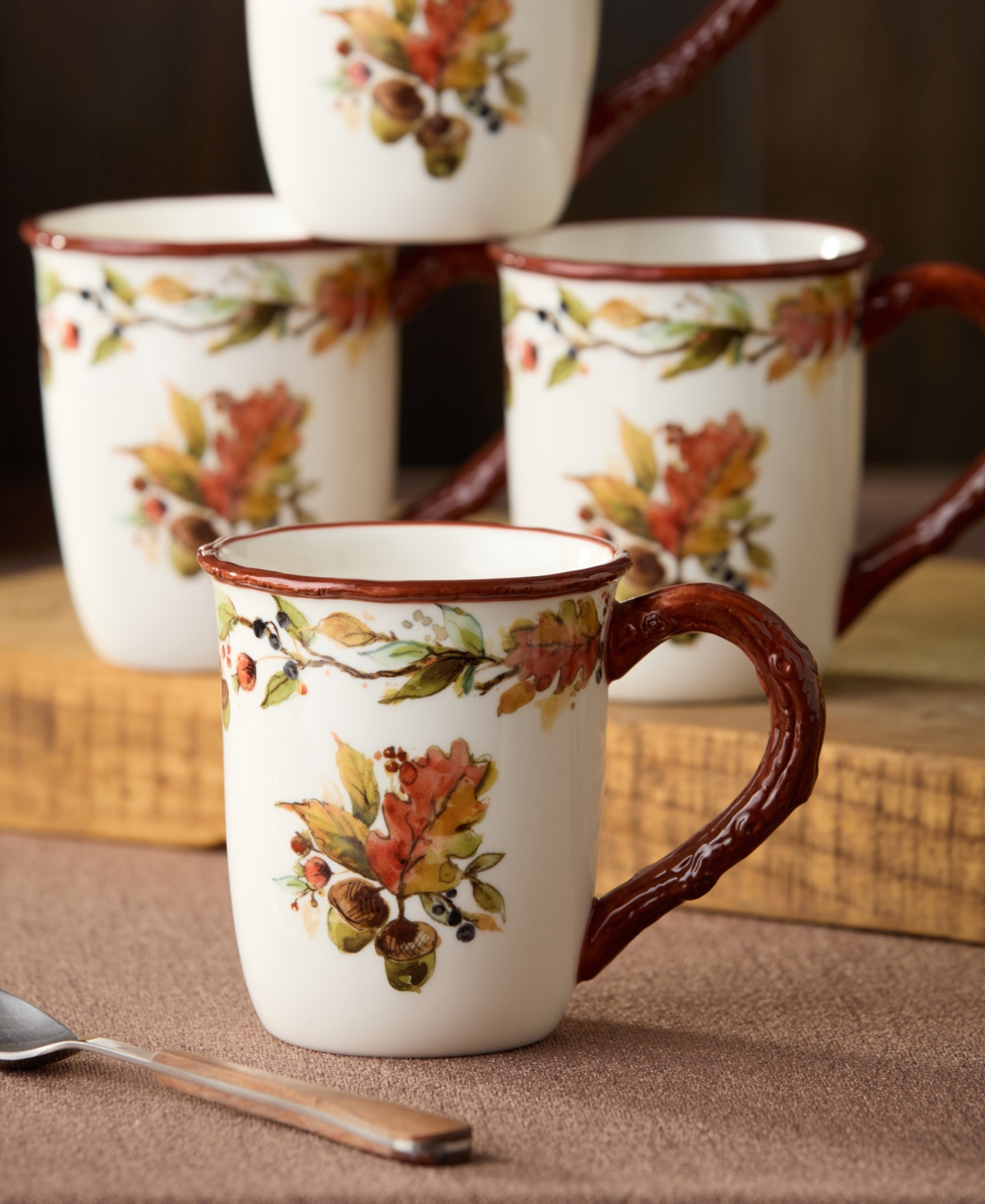 Certified International Autumn Meadows Mugs, Set of 4