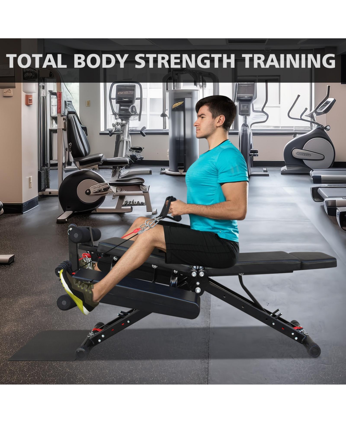 Sevorley Adjustable Foldable Weight Bench for Home Gym Workouts with Accessories and 660 lb Capacity
