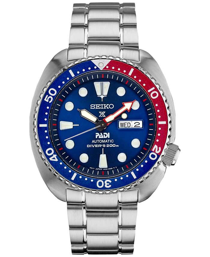 Seiko Men's Automatic Prospex Diver PADI Stainless Steel Bracelet Watch  45mm SRPA21 & Reviews - All Watches - Jewelry & Watches - Macy's