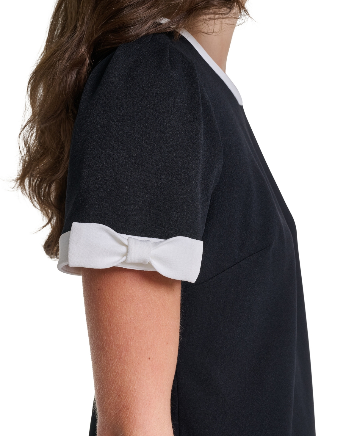 Karl Lagerfeld Paris Women's Scuba Crepe Shift Dress With Contrast Framing