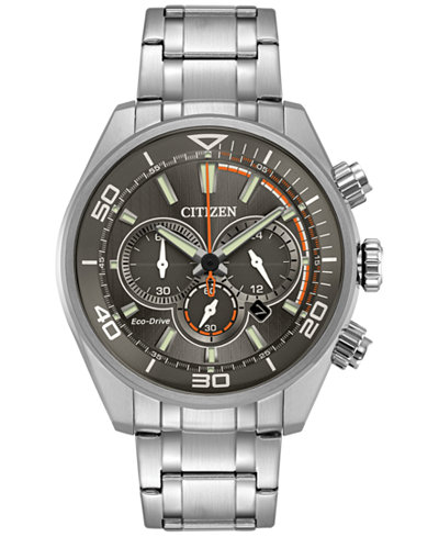 Citizen Eco-Drive Men's Chronograph Titanium Stainless Steel Bracelet Watch 45mm CA4330-57H, A Macy's Exclusive