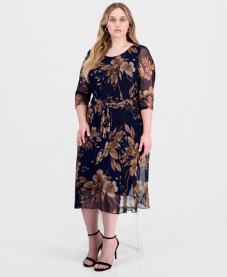 Blue Plus Size Cocktail & Party Dresses