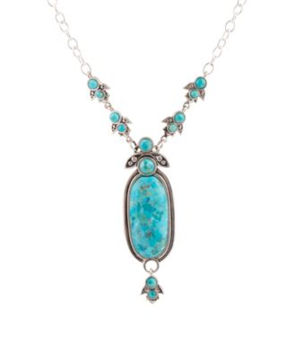 Emile Silver and Blue Turquoise Pendant Necklace