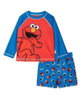 Baby Boys (12-18) months 2-Piece Swimwear Rash Guard and Swim Trunks Set
