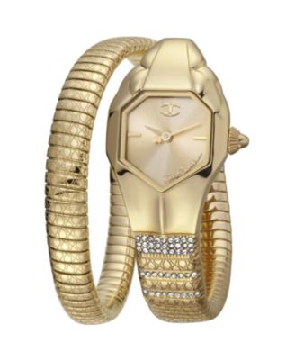 Women's Glam Snake Quartz IP Stainless Steel Bracelet Watch