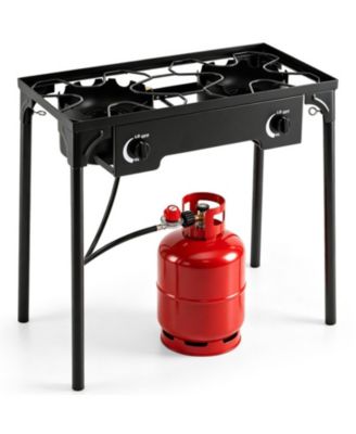160000 BTU 2 Burner Propane Camping Stove with Regulator Hose