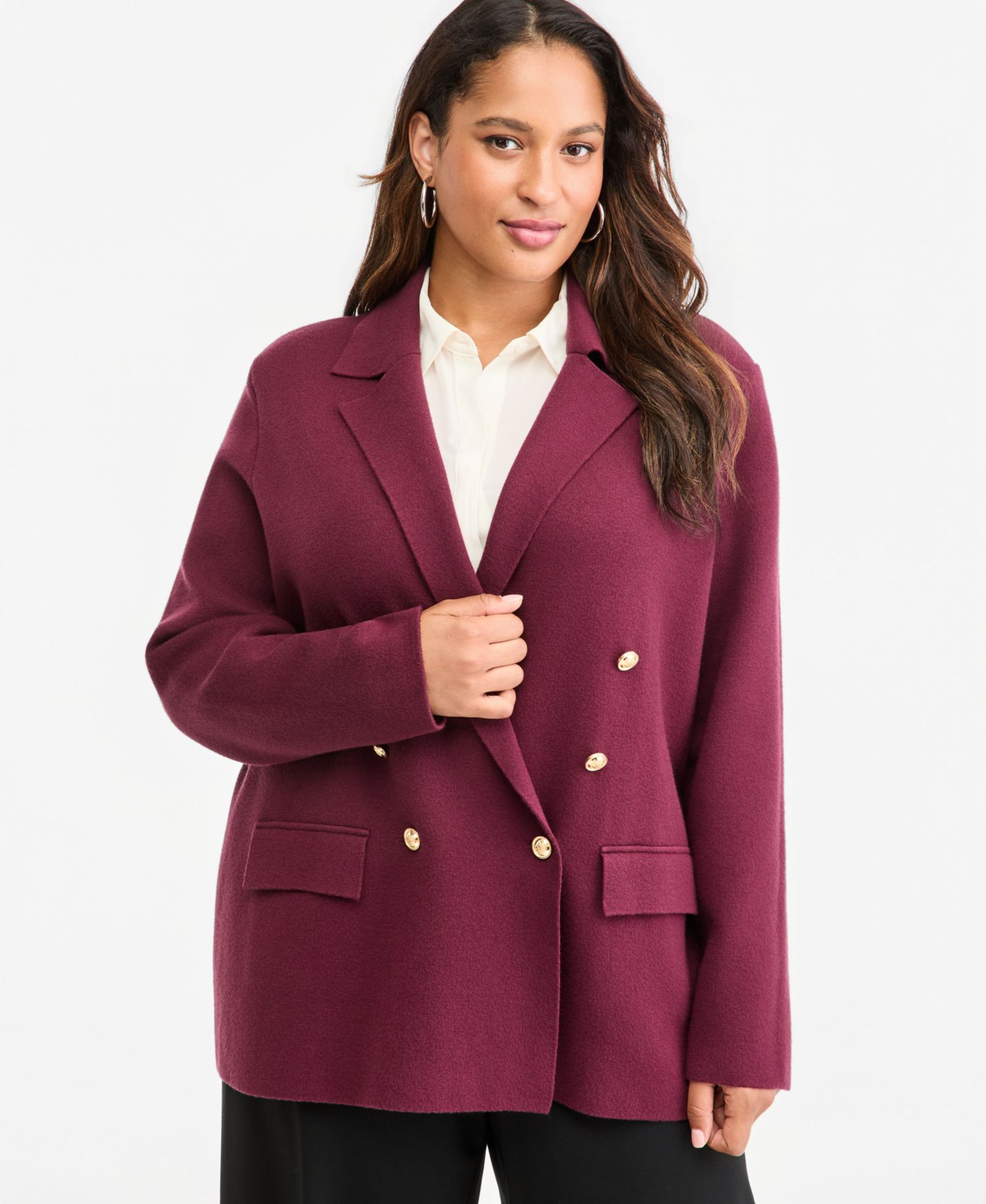 Plus Size Sweater Blazer