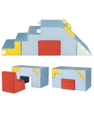 Convertible Soft Foam Blocks with Velvet Covers Table and Chair Set, 3-in-1, Ages 3-6
