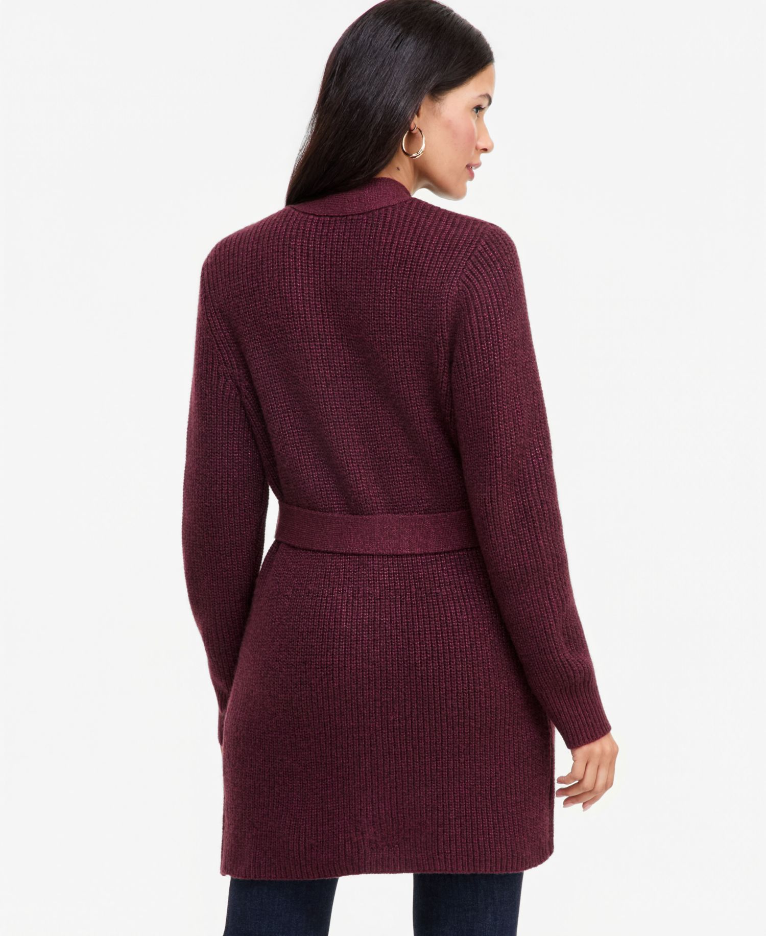Women's Double Breasted Lurex Long-Sleeve Cardigan