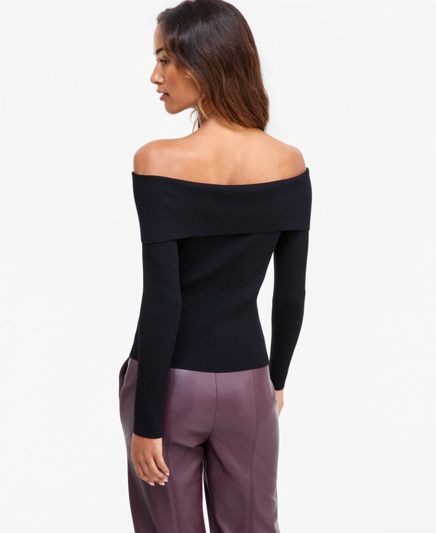 Women's Off-the-Shoulder Ribbed Sweater