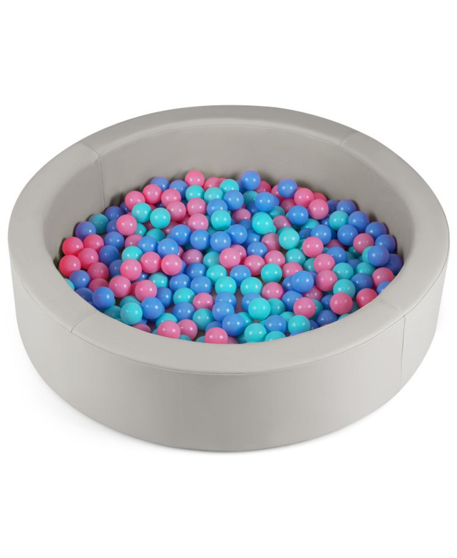 42.5 in Round Foam Ball Pit with 25D Sponge Filling and Washable PU Cover for Toddlers