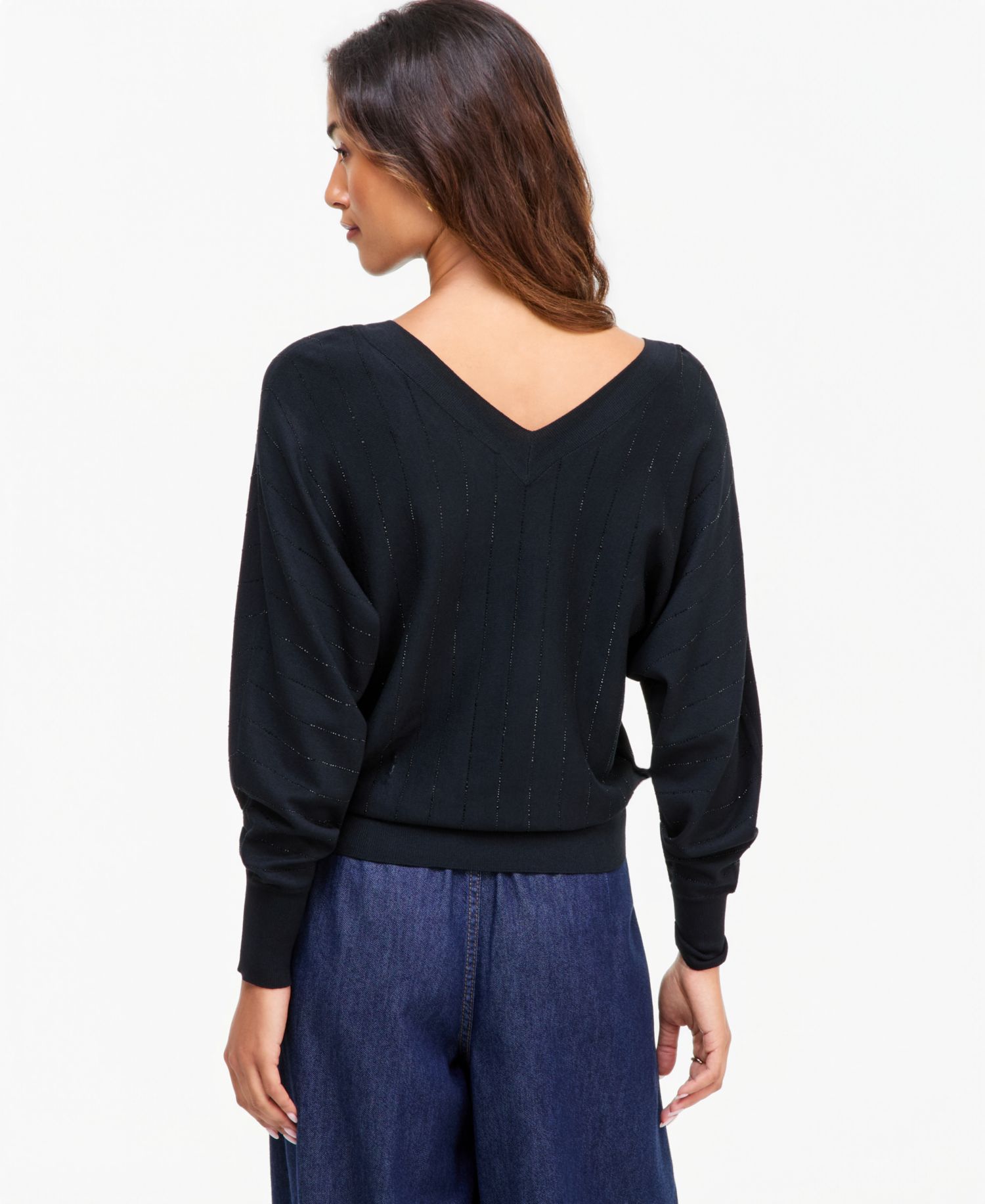 Women's Embellished Double V-Neck Pullover