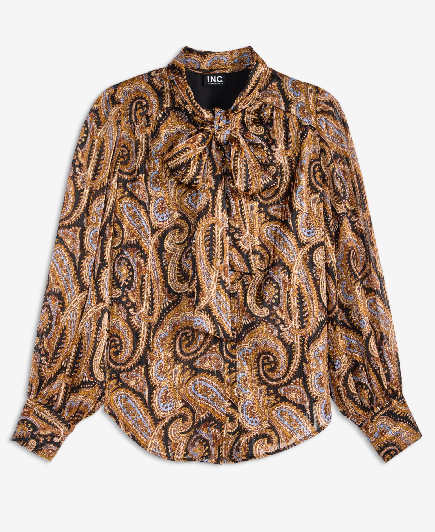 Women's Tie-Neck Long-Sleeve Blouse